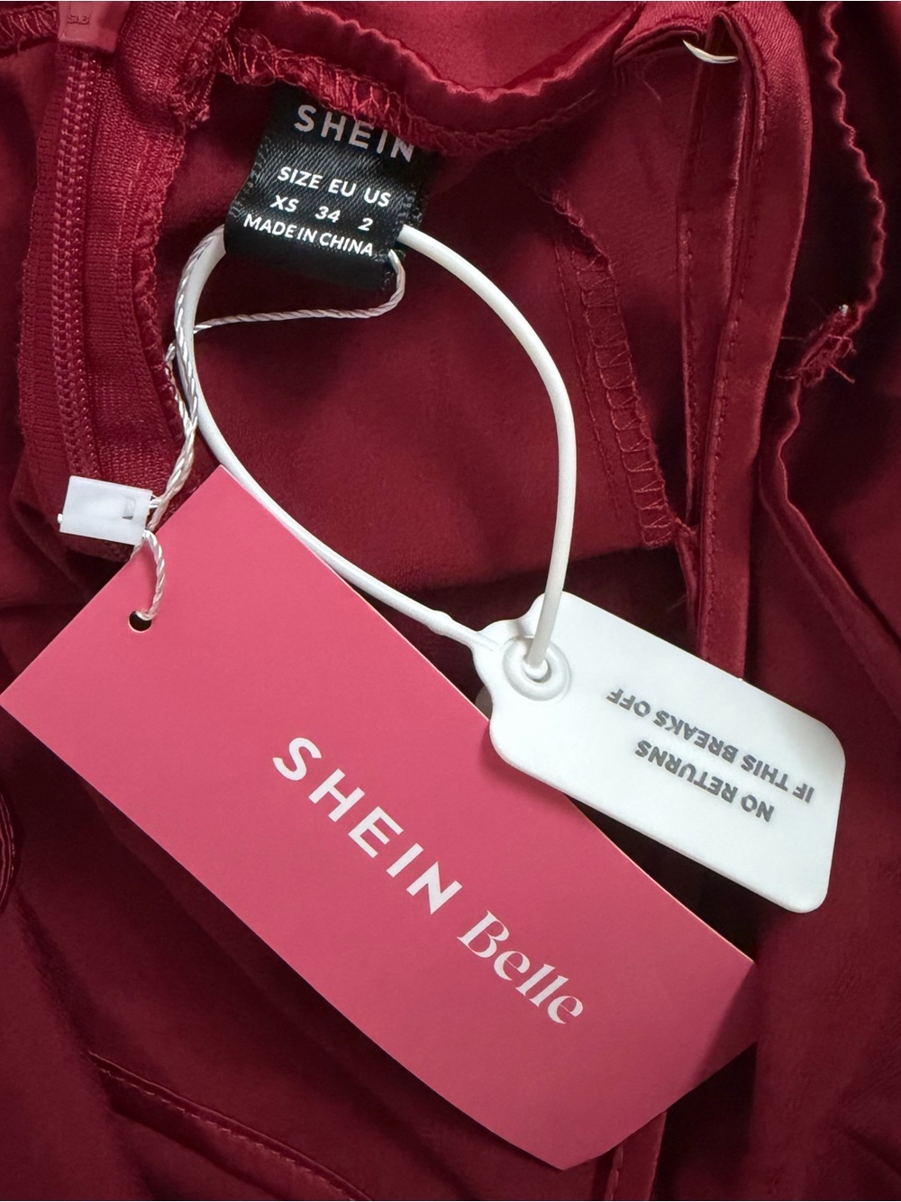 SHEIN Satin Red Spaghetti-Strap Evening Dress - Picture 6 of 6